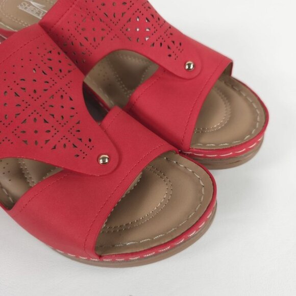 NWOT SHIBEVER Low Comfortable Wedge Platform Sandal Open stow Slip On Sz 39 US 8 - Picture 12 of 16